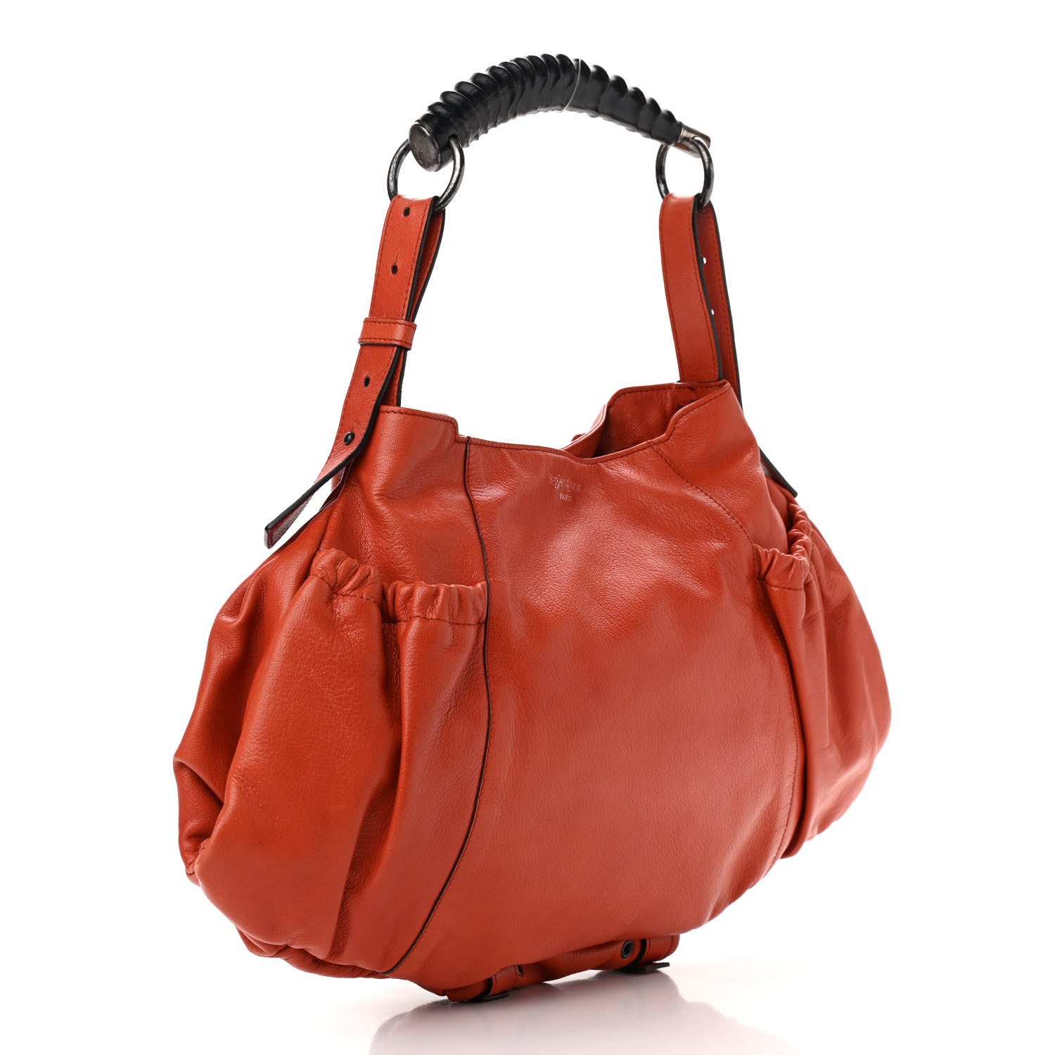 Saint Laurent Chevre Mala Mala Horn Bag Orange 3 of 9