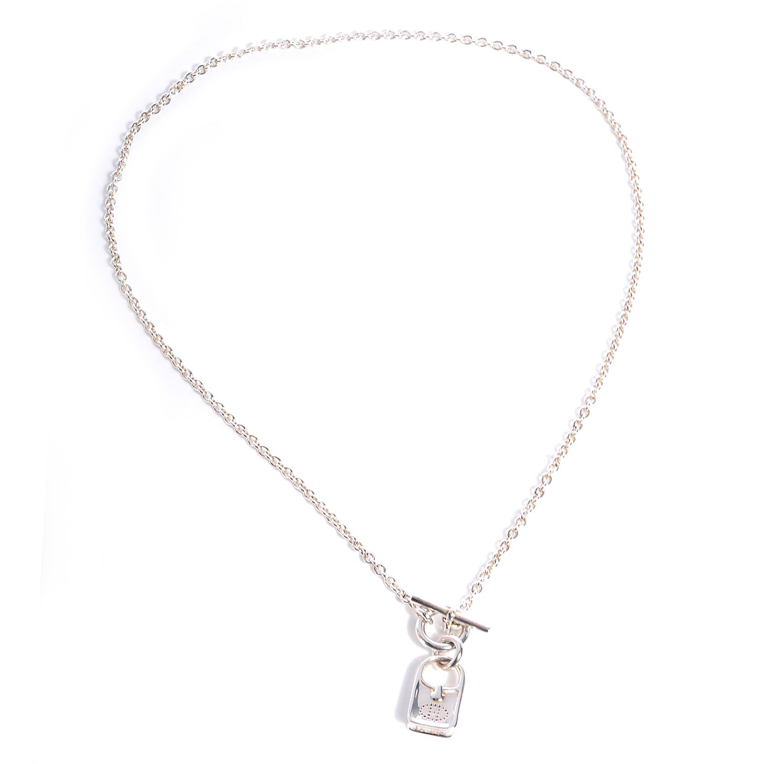 Hermes Sterling Silver Evelyne Shoulder Bag Necklace 3 of 6