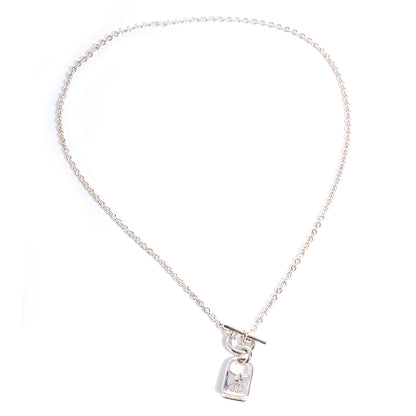 Hermes Sterling Silver Evelyne Shoulder Bag Necklace 3 of 6