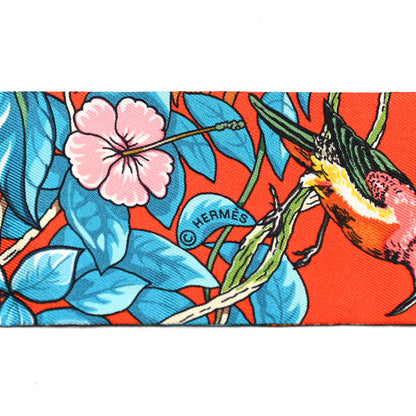 Hermes Silk Jungle Love Love Twilly Orange Bleu Brun 3 of 4