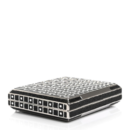 Judith Leiber Crystal Minaudiere Clutch Black Silver 3 of 10