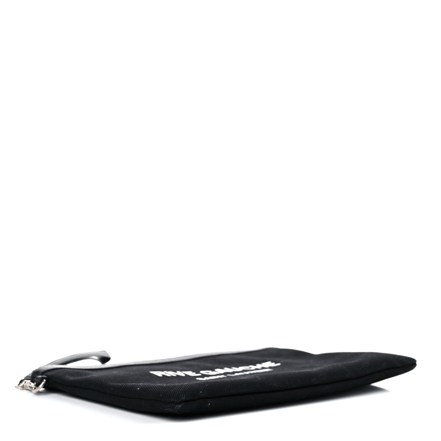 Linen Canvas Rive Gouche Zipped Pouch Black
