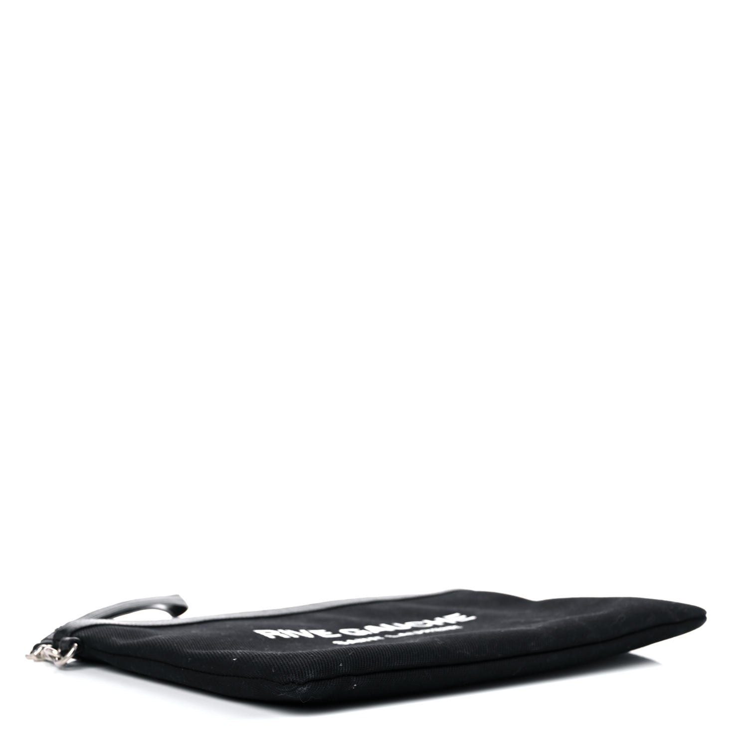 Saint Laurent Linen Canvas Rive Gouche Zipped Pouch Black 4 of 7