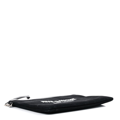 Saint Laurent Linen Canvas Rive Gouche Zipped Pouch Black 4 of 7
