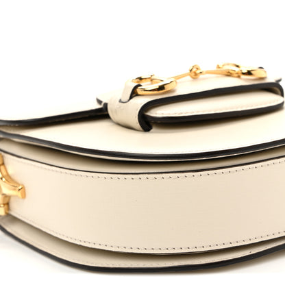 Gucci Azalea Calfskin Mini Horsebit 1955 Rounded Shoulder Bag Mystic White 9 of 10
