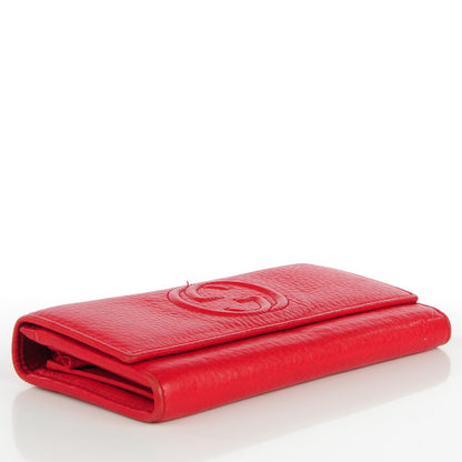 Gucci Pebbled Calfskin Soho Continental Wallet Red 5 of 10