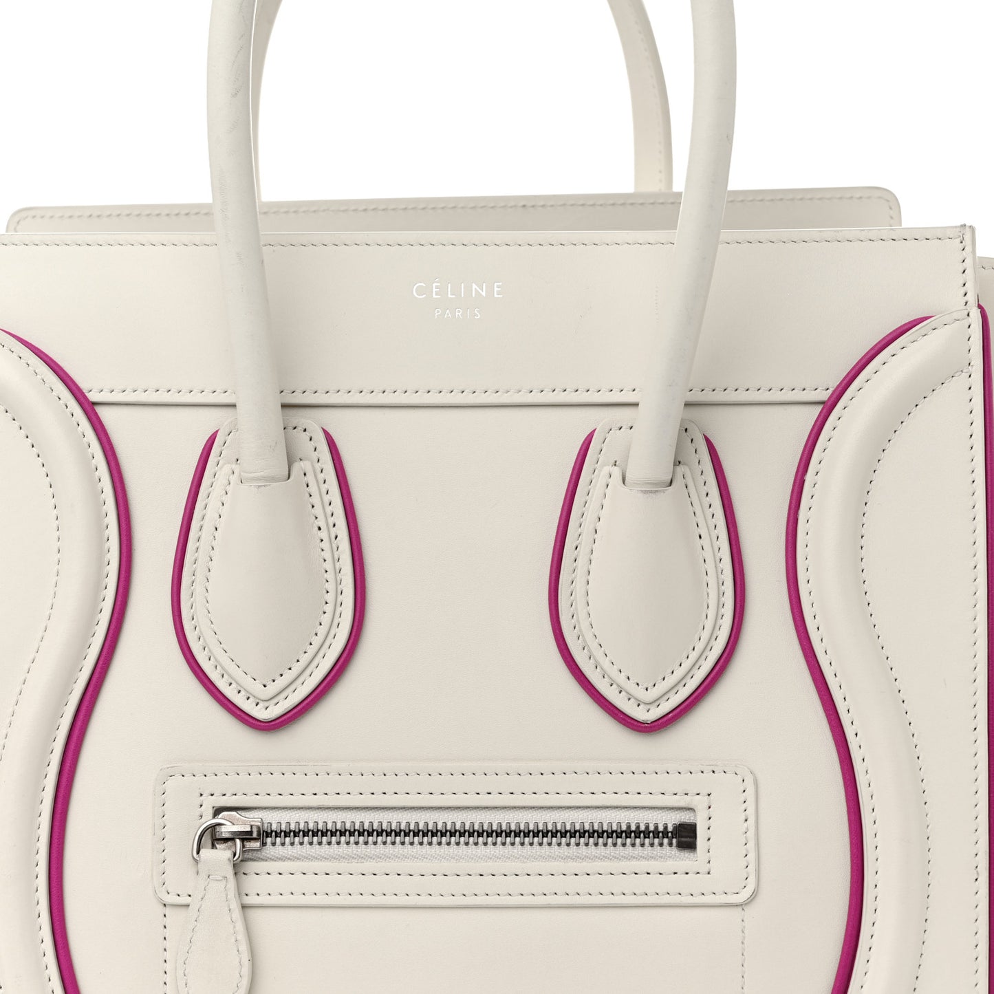 Smooth Calfskin Micro Luggage White Magenta