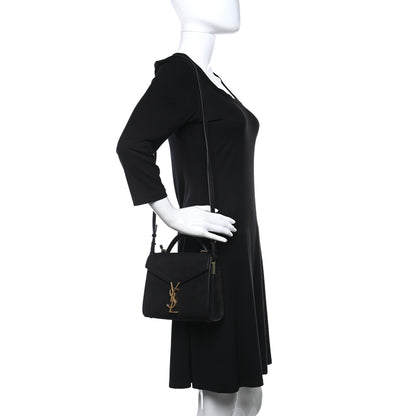 Saint Laurent Nubuk Crocodile Embossed Mini Classic Monogram Cassandra Top Handle Black 2 of 13