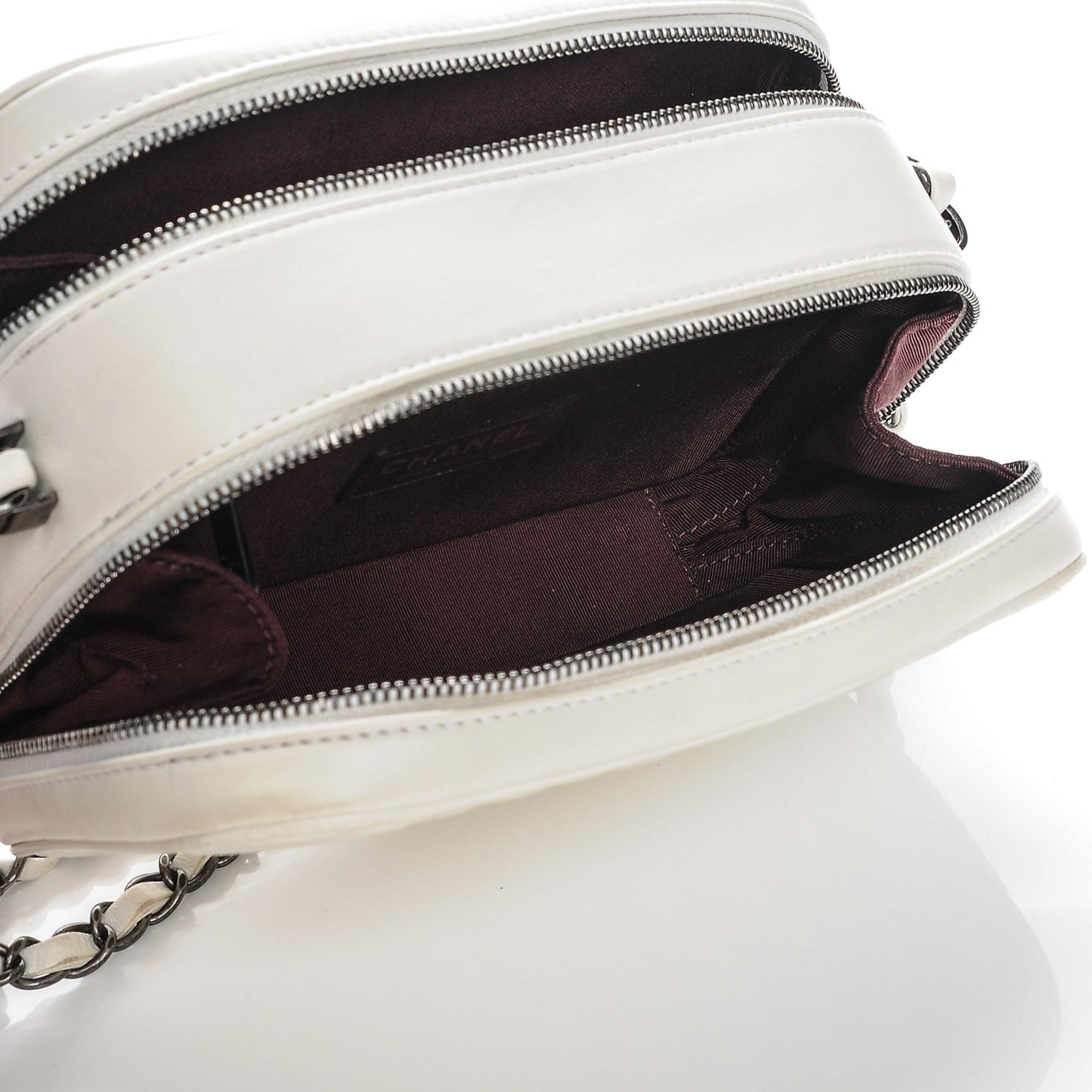 Lambskin Quilted Small Coco Boy Camera Case White