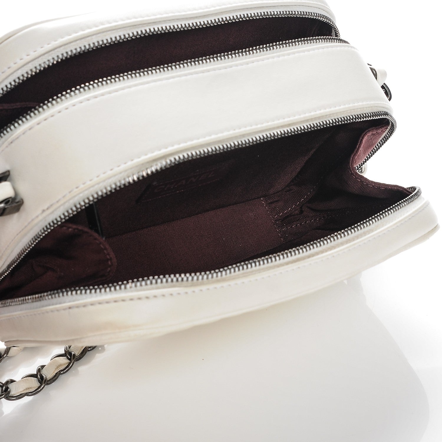 Chanel Lambskin Quilted Small Coco Boy Camera Case White 7 of 8