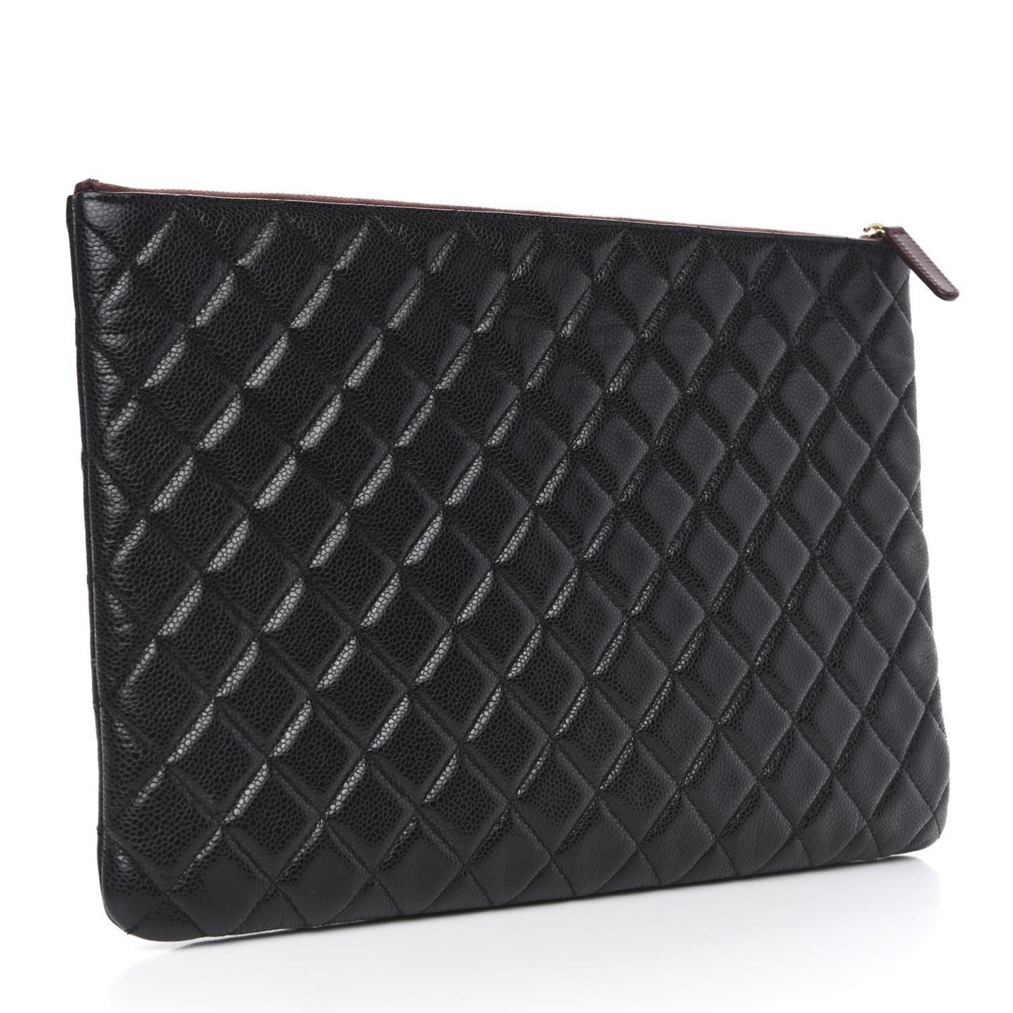 Caviar Quilted Large Cosmetic Case Black