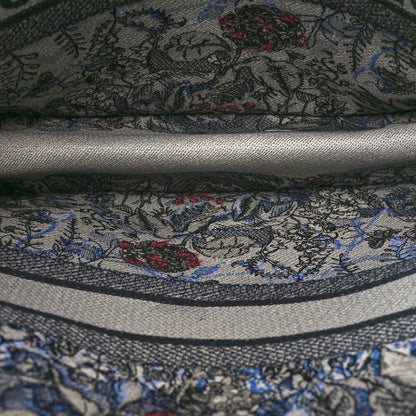 Christian Dior Canvas Embroidered Large Toile de Jouy Voyage Book Tote Blue Multicolor 5 of 10