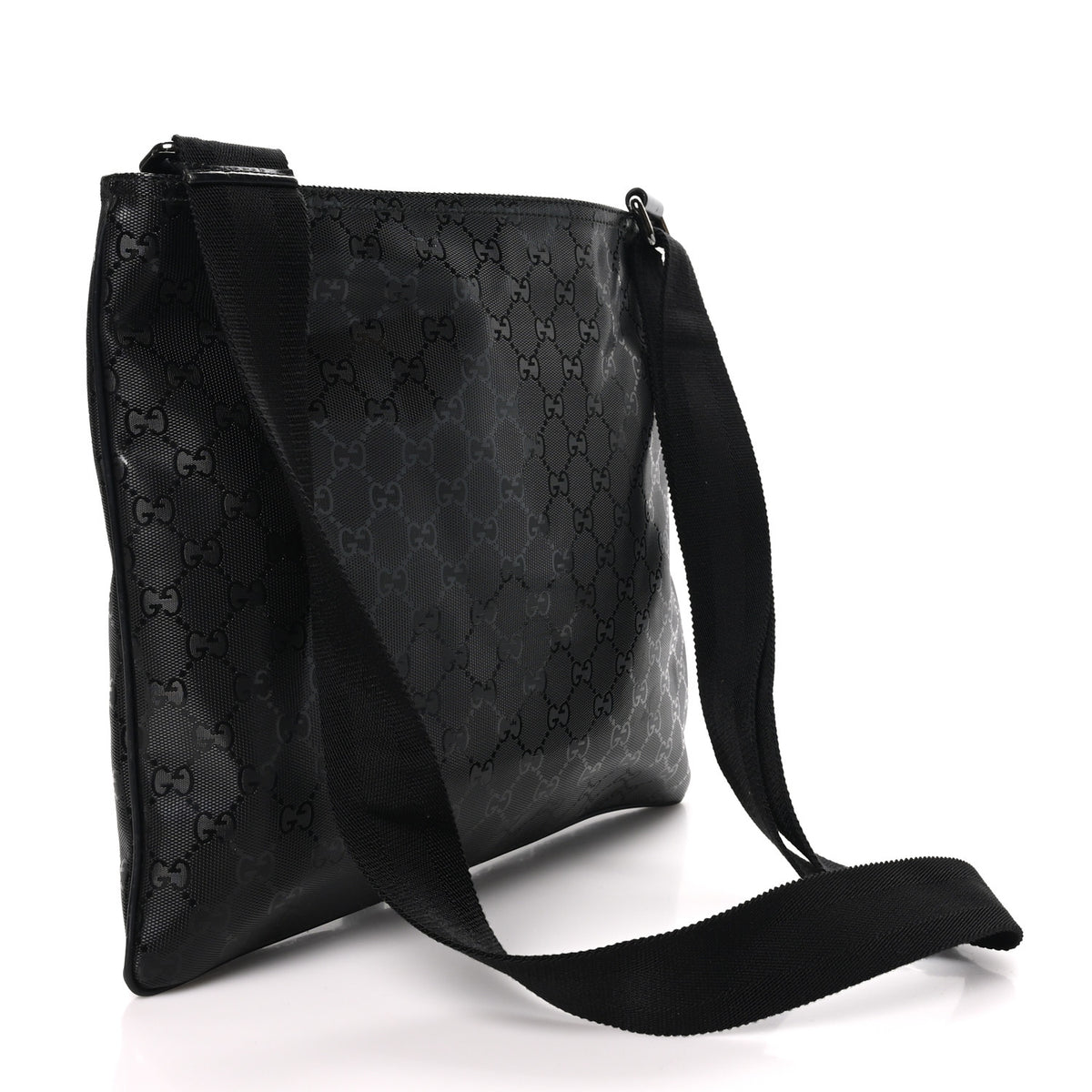 Imprime Monogram Medium Flat Messenger Bag Black