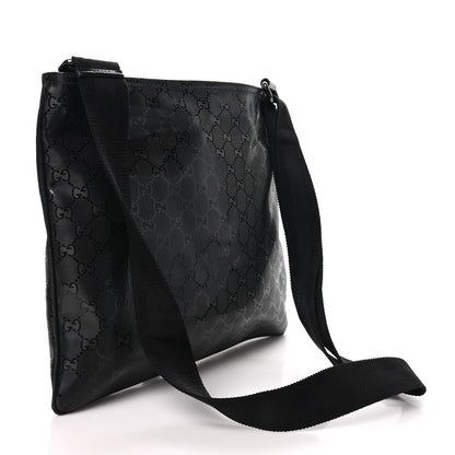 Gucci Imprime Monogram Medium Flat Messenger Bag Black 3 of 11