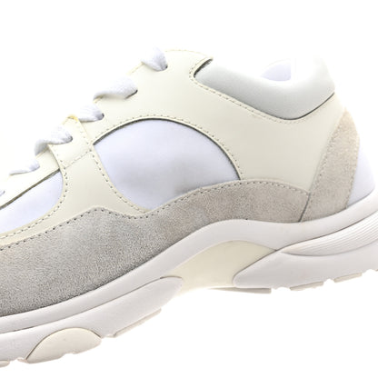 Chanel Suede Calfskin Fabric CC Sneakers 36 White 8 of 12