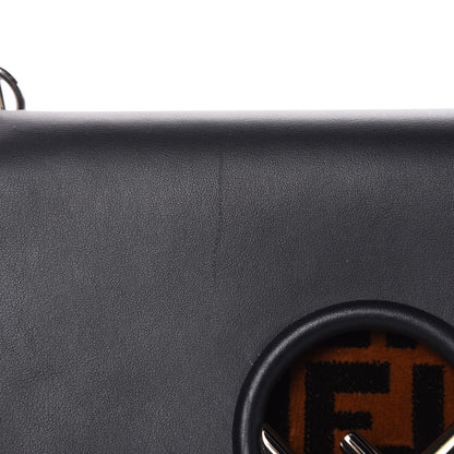 Fendi Vitello Century Velvet F is Fendi FF Kan I Shoulder Bag Black Tobacco 8 of 11