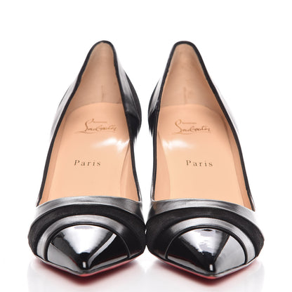Christian Louboutin Nappa Patent Veau Velours Eklectica 85 Pumps 39 Black 2 of 8