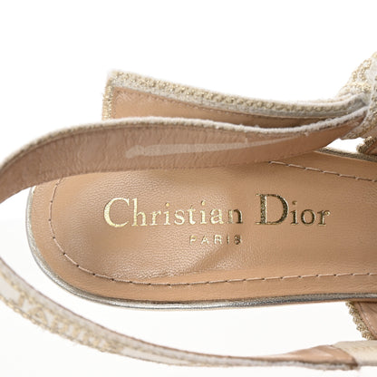 Christian Dior Cotton Ribbon Toile De Jouy J'Adior Slingback 100mm Pumps 38 Gold 8 of 9
