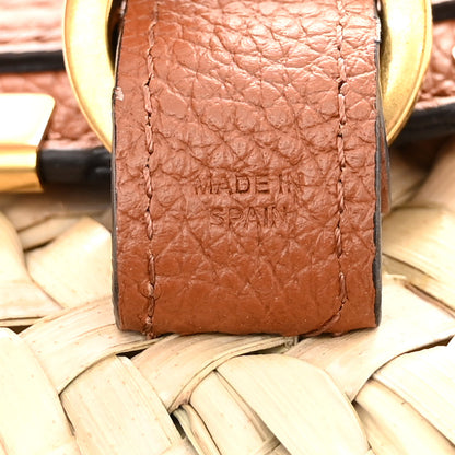 Chloe Raffia Small Grain Calfskin Small Marcie Basket Crossbody Tan 6 of 11
