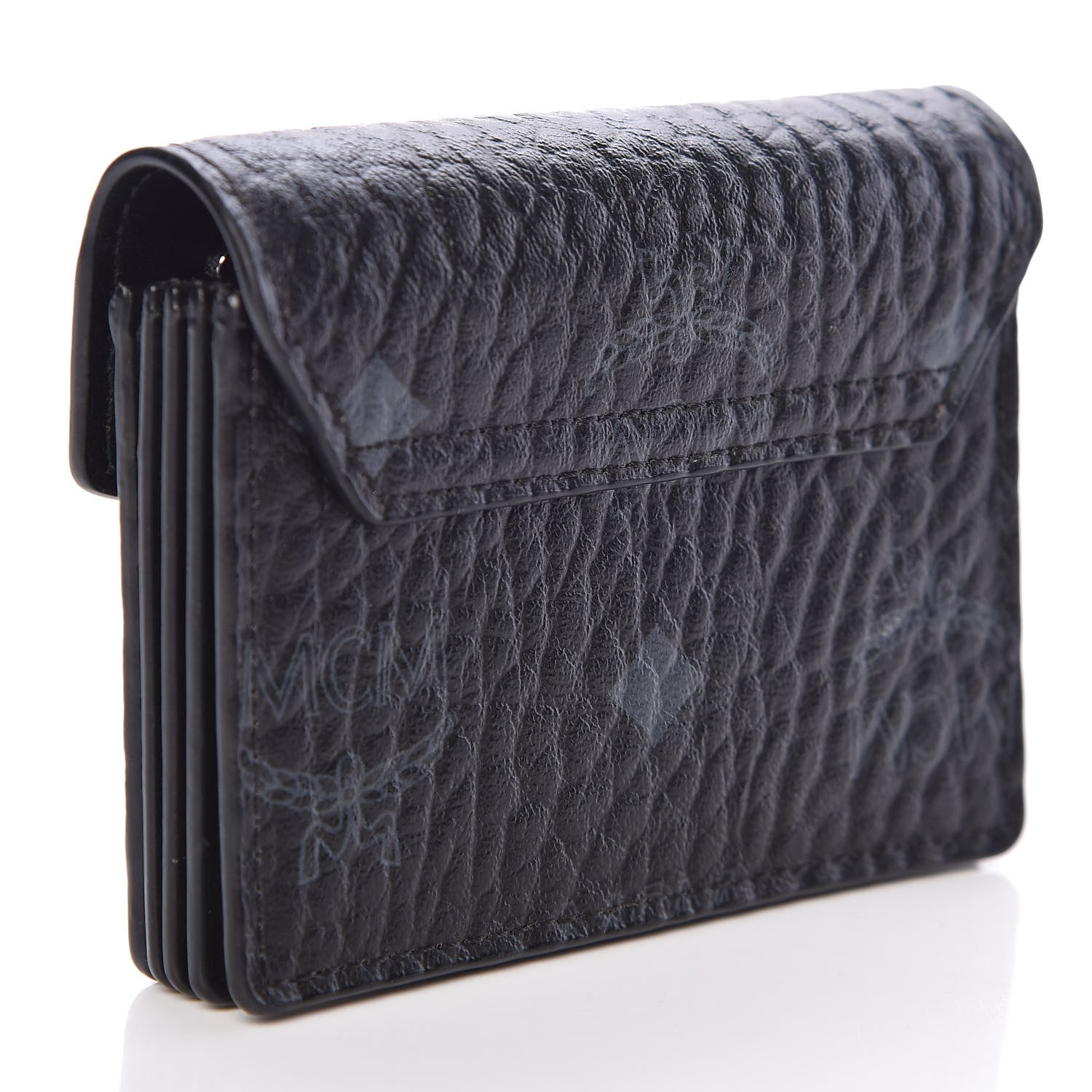 MCM Visetos Mini Accordion Card Wallet Black 3 of 6