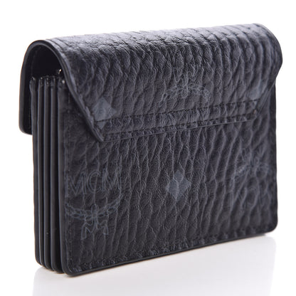 MCM Visetos Mini Accordion Card Wallet Black 3 of 6