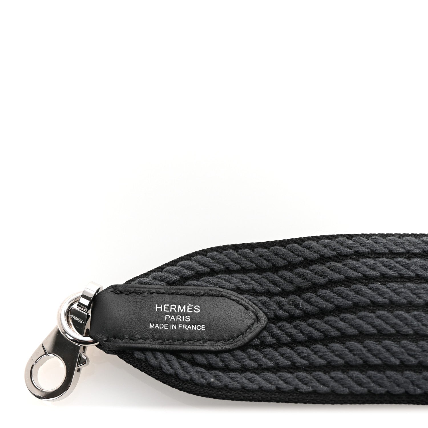 Hermes Toile Epsom 50mm Sangle Cordage Shoulder Strap Black Gris Misty 4 of 5