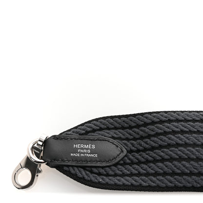 Hermes Toile Epsom 50mm Sangle Cordage Shoulder Strap Black Gris Misty 4 of 5