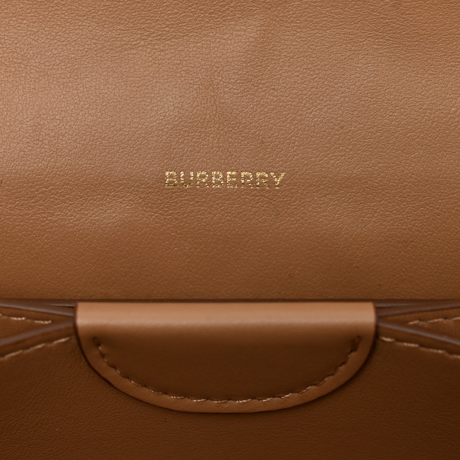 Burberry Calfskin Embossed Monogram Crossbody Light Camel 7 of 11