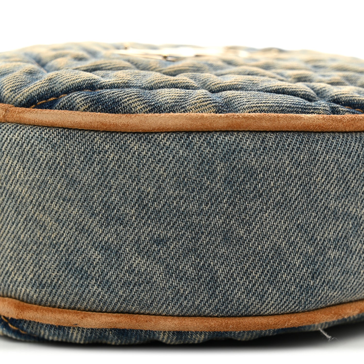 Saint Laurent Denim Quilted Monogram Round Crossbody Bag Rodeo Blue 10 of 10
