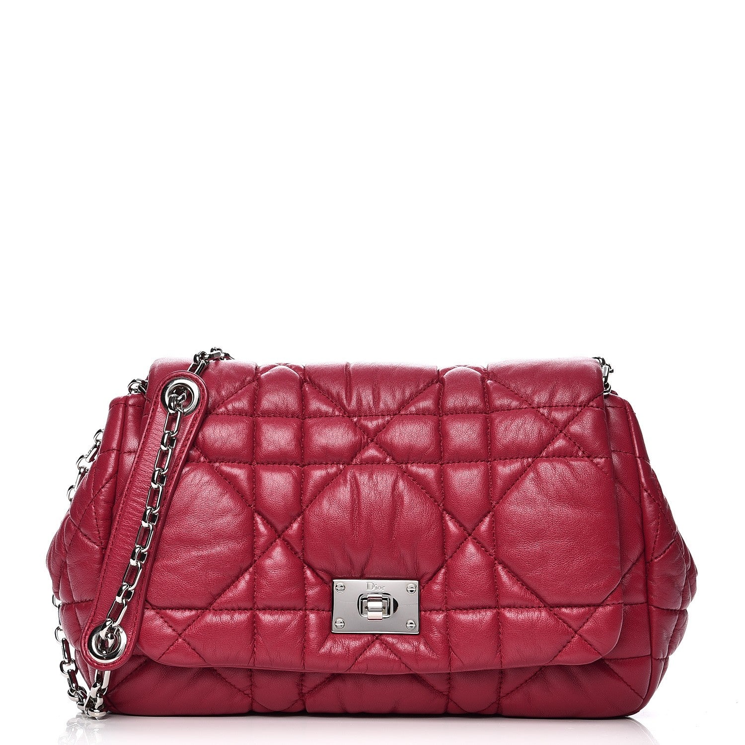 Christian Dior Lambskin Cannage Small Milly La Foret Shoulder Bag Rouge Carmin 1 of 8