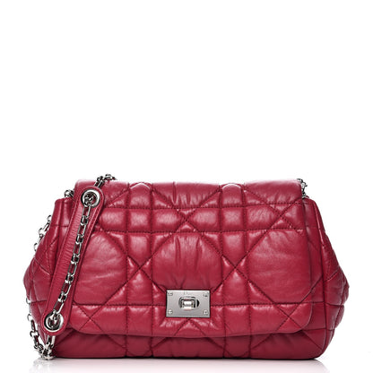 Christian Dior Lambskin Cannage Small Milly La Foret Shoulder Bag Rouge Carmin 1 of 8