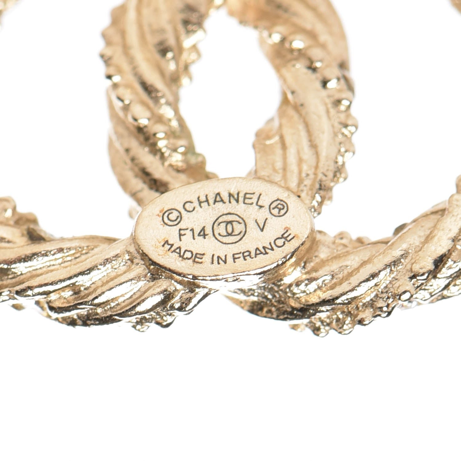 Chanel Crystal Twisted CC Earrings Gold 4 of 5