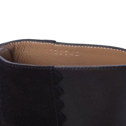 Hermes Calfskin Velvet Goatskin Womens Proof Low Boot 37 Black 5 of 9