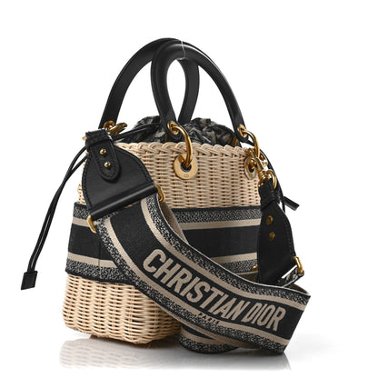Christian Dior Wicker Oblique Medium Lady Dior Bag Blue 3 of 8