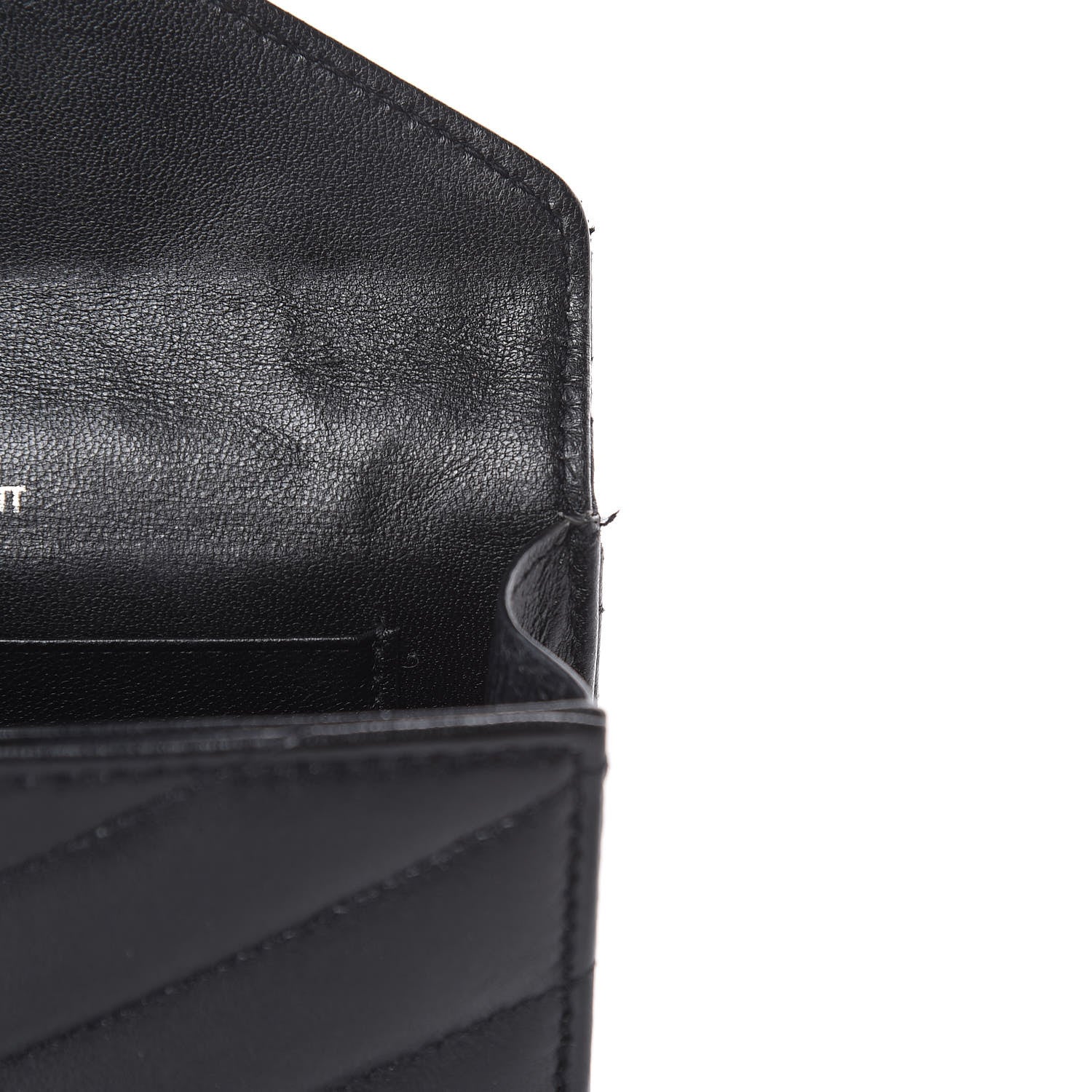 Saint Laurent Lambskin Y Quilted Monogram Small Loulou Envelope Wallet Black 9 of 14