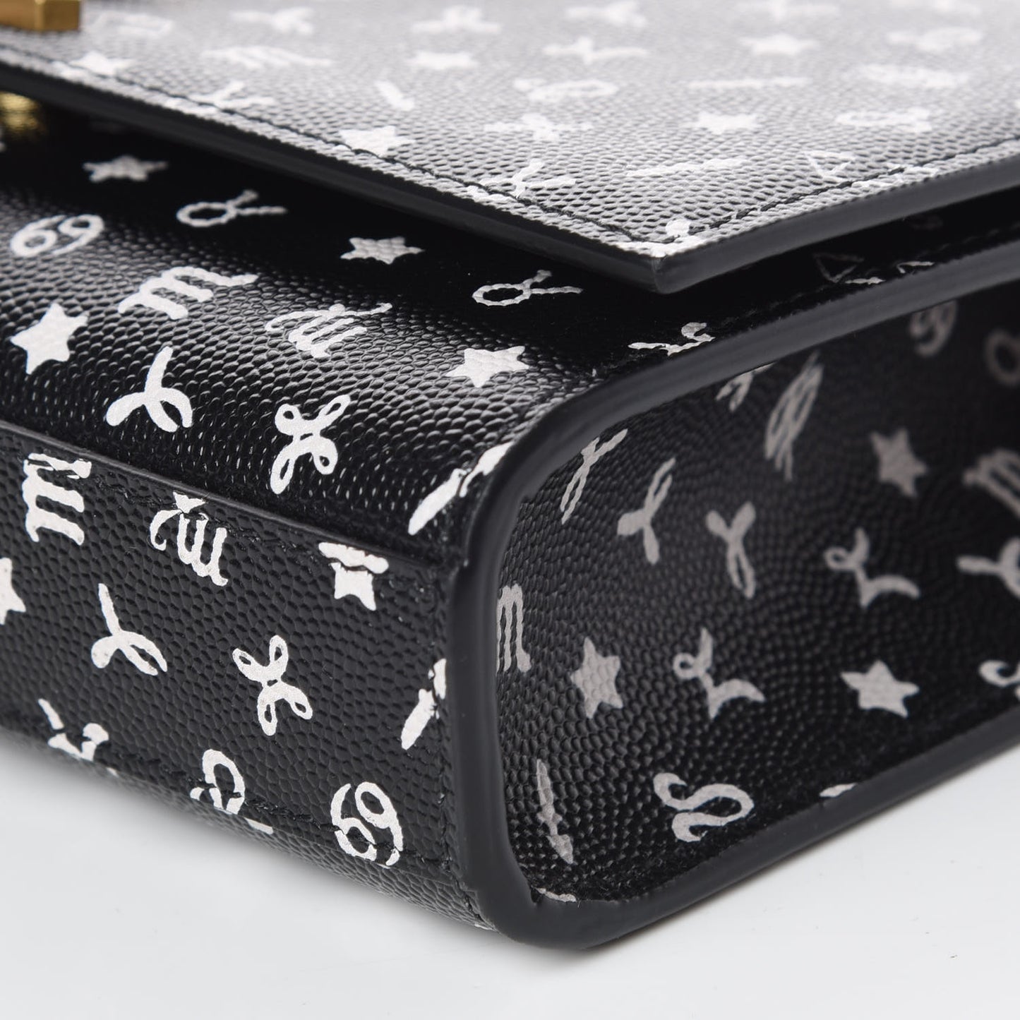 Grain De Poudre Zodiac Print Small Monogram Kate Satchel Black