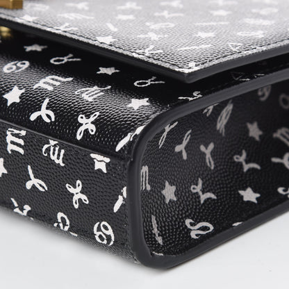 Saint Laurent Grain De Poudre Zodiac Print Small Monogram Kate Satchel Black 6 of 10