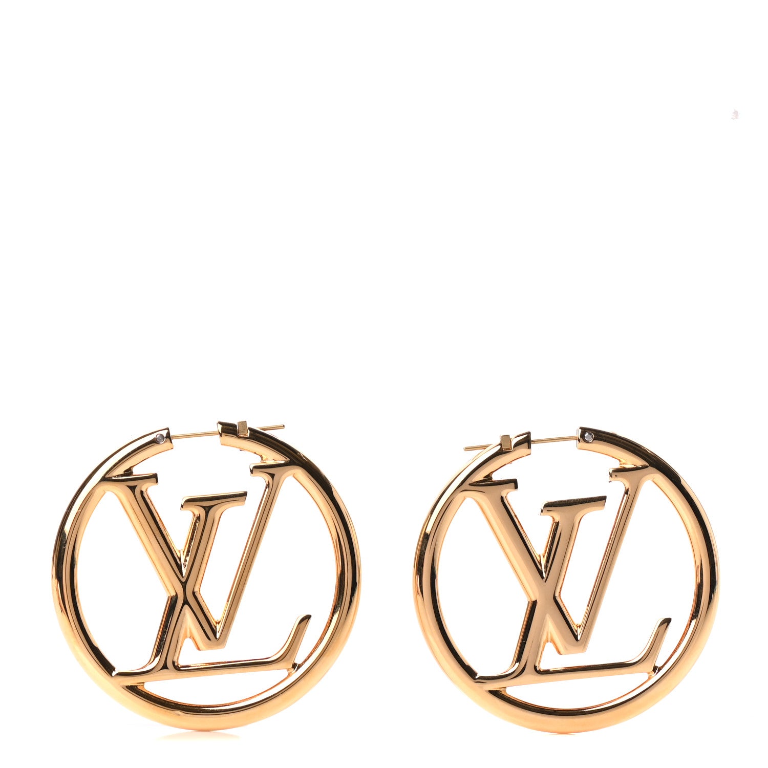 Louis Vuitton Metal Louise Hoop Earrings Gold 1 of 4