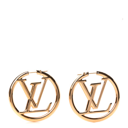 Louis Vuitton Metal Louise Hoop Earrings Gold 1 of 4