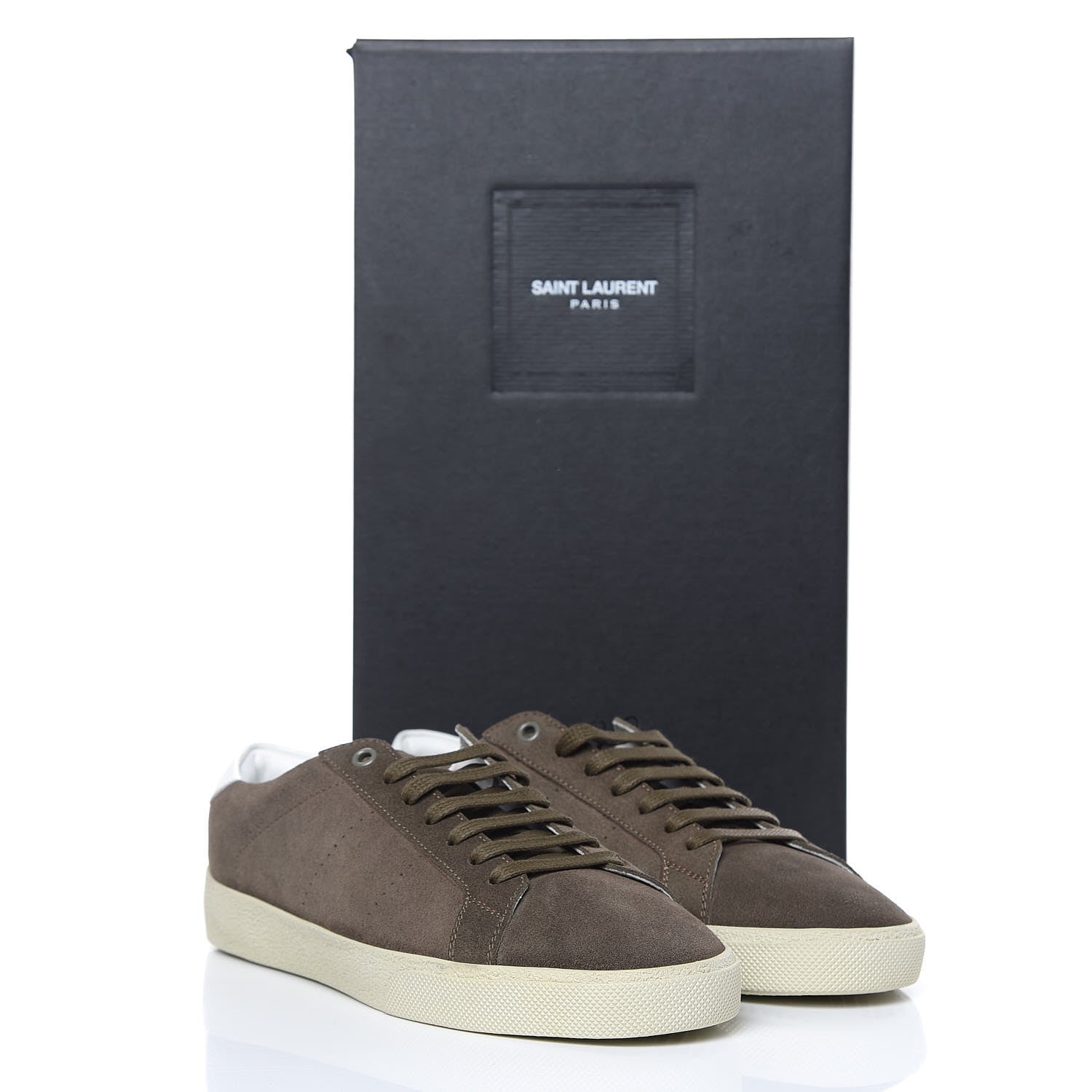 Saint Laurent Suede Soho Mens Court Classic Sneakers 40 Kaki 9 of 9