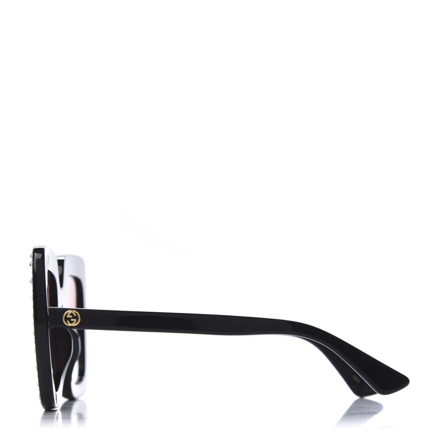 Acetate Crystal Oversize Sunglasses GG0148S Black