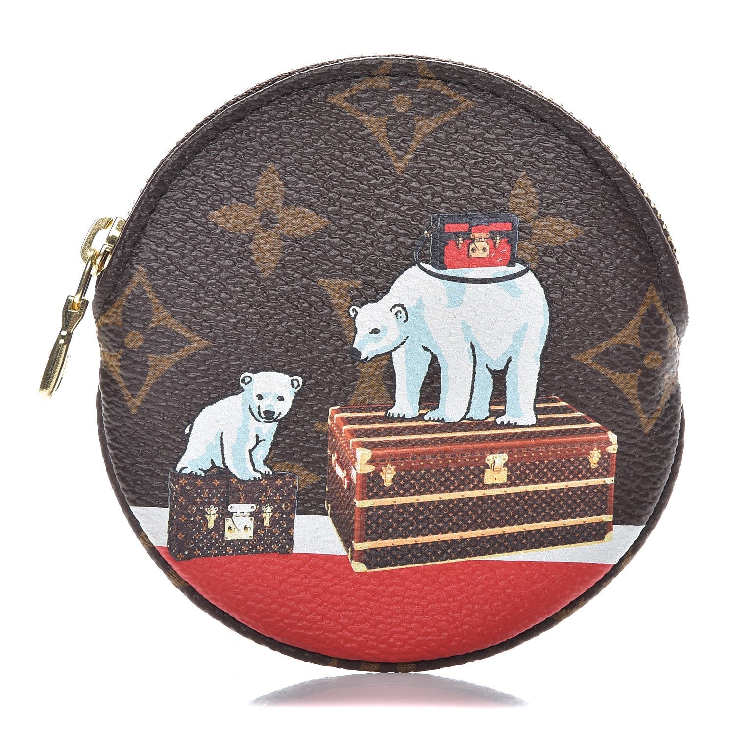 Louis Vuitton Monogram 2017 Christmas Animation Round Coin Purse 1 of 8