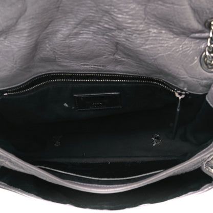 Saint Laurent Crinkled Calfskin Matelasse Monogram Medium Niki Chain Satchel Fog 5 of 9
