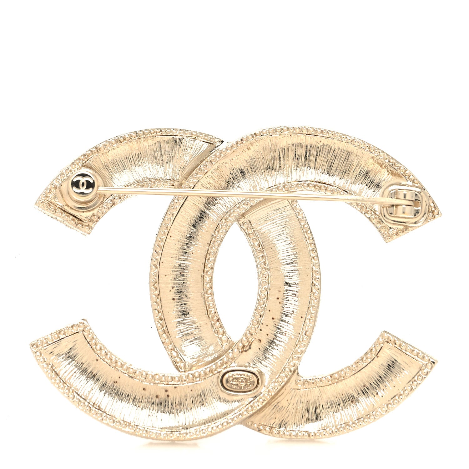 Chanel Metal Crystal CC Brooch Yellow Red Blue 3 of 4