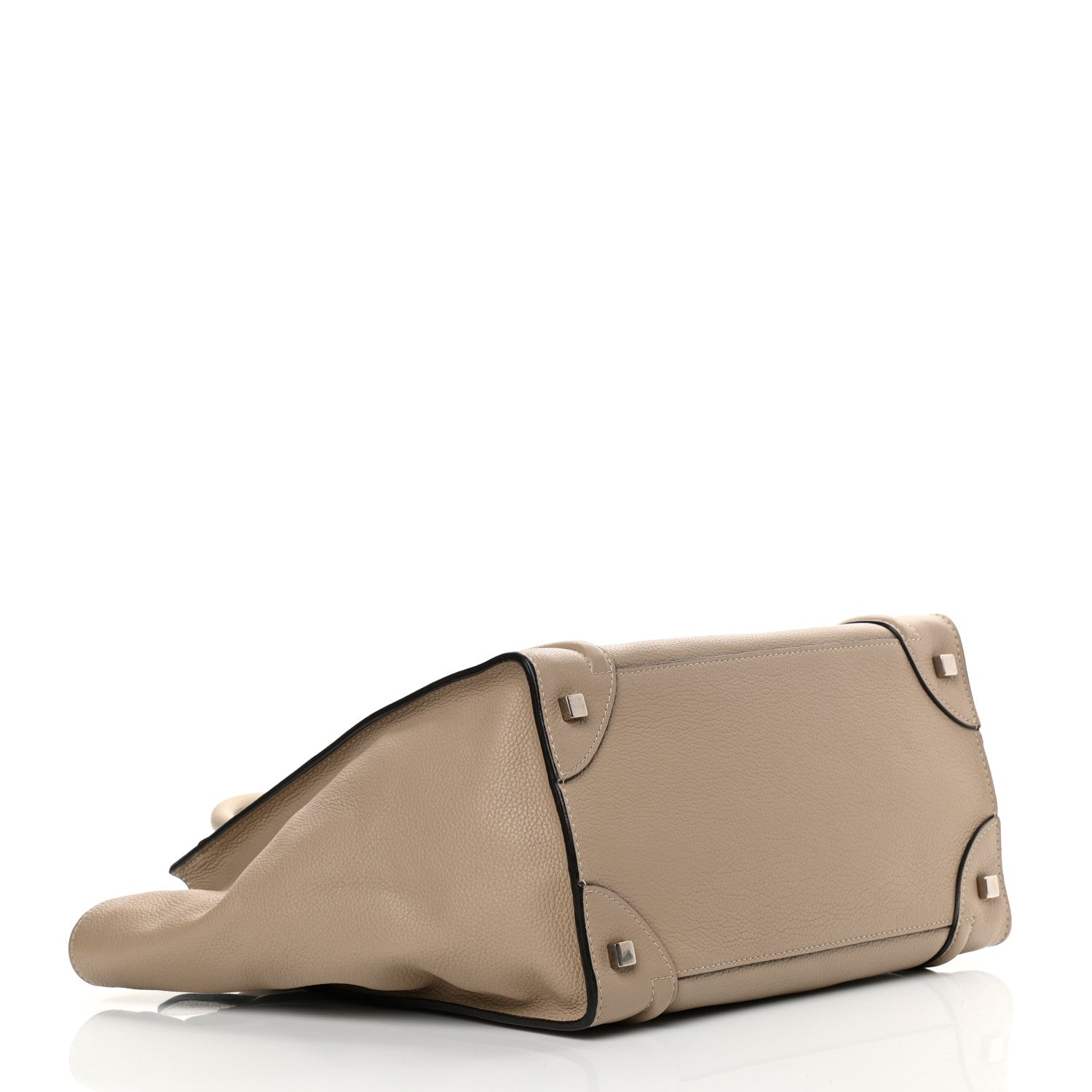 Celine Drummed Calfskin Mini Luggage Dune 4 of 12
