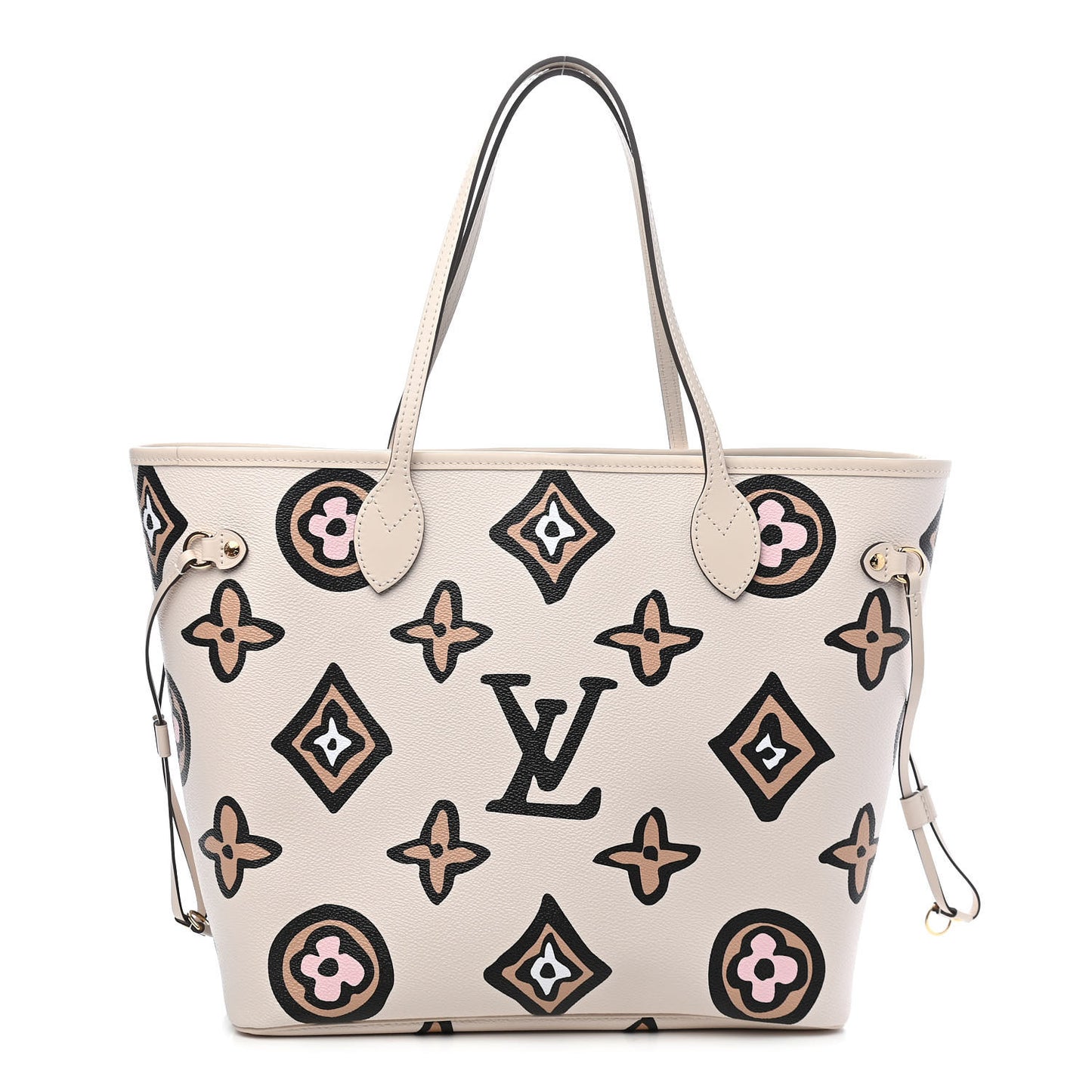 Monogram Giant Wild At Heart Neverfull MM Creme