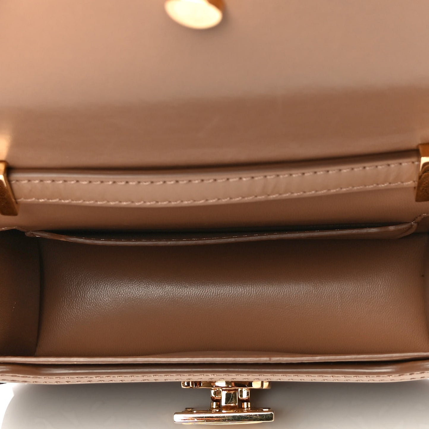 Calfskin Monogram Mini TB Bag Beige