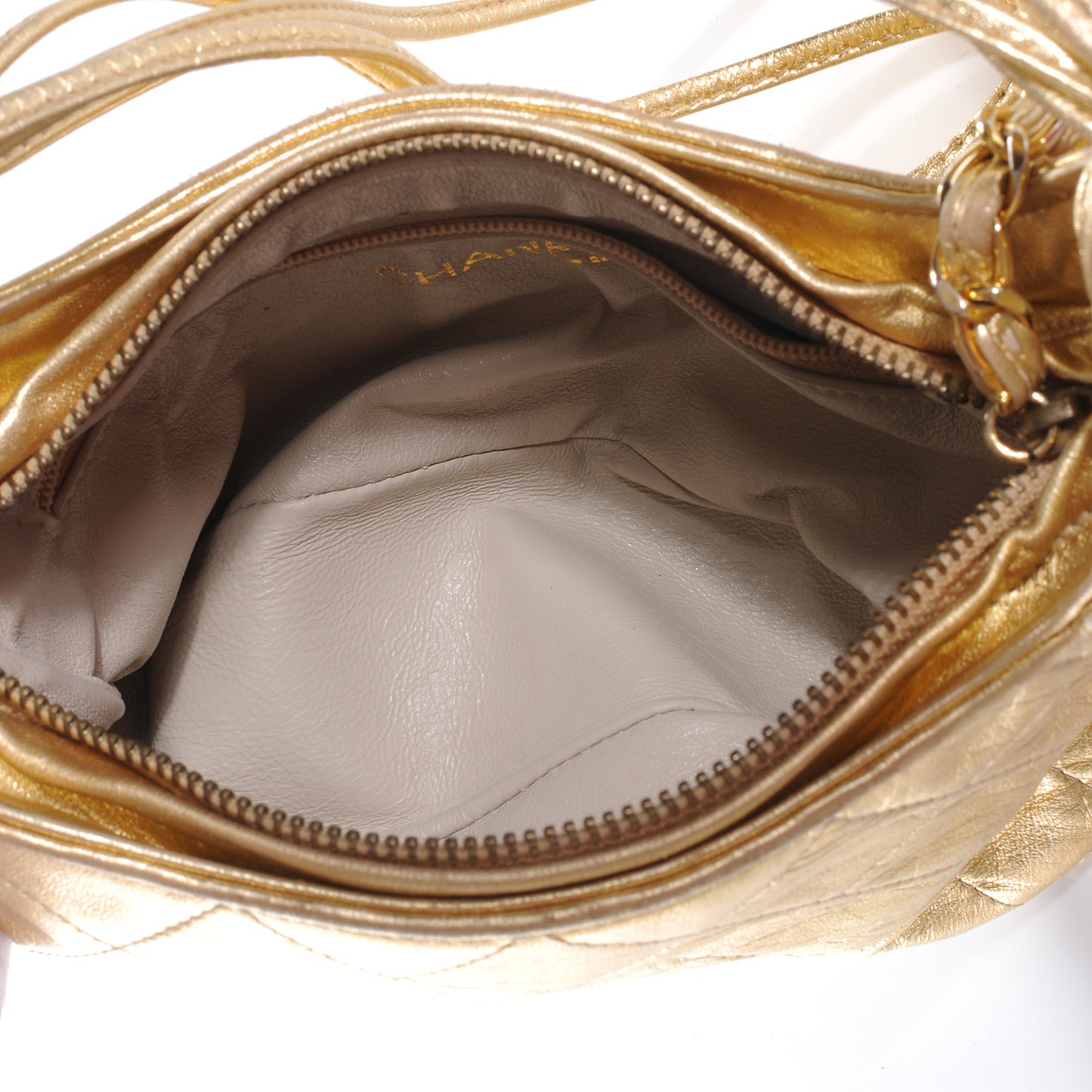 Lambskin Quilted Tassel Bag Gold