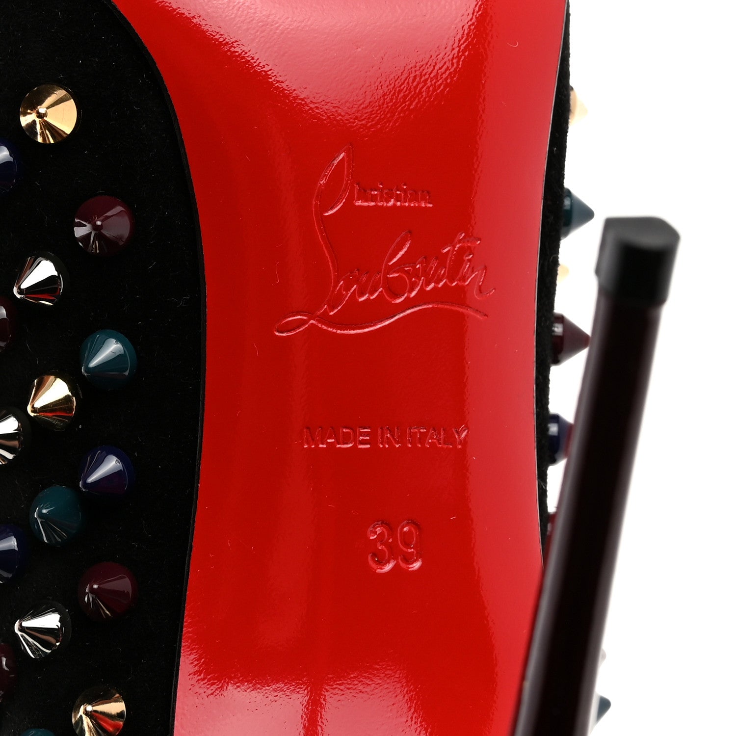 Christian Louboutin Velvet Follies Spikes 120 Pumps 39 Black Multicolor 7 of 7