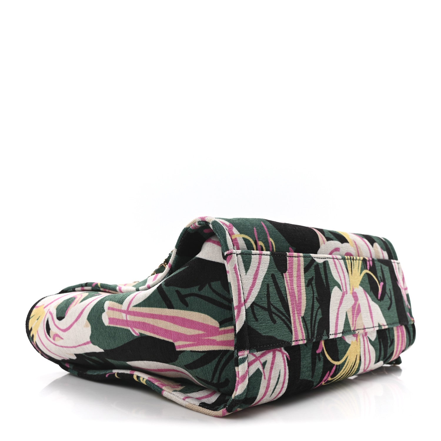 Chanel Velvet Calfskin Beaded Small Deauville Tote Pink Green Black 5 of 12